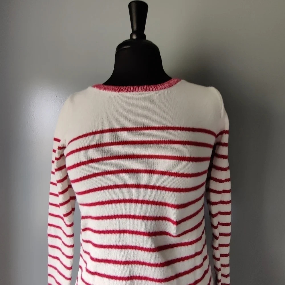 Gap Red and Cream Striped Sweater - Picture 2 of 5